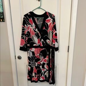 Stylish Black and Pink Wrap Dress